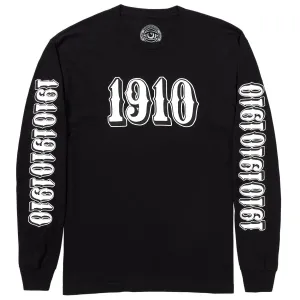 1910 OG Font Long Sleeve T-Shirt - Black Ebooks Hockey Cards