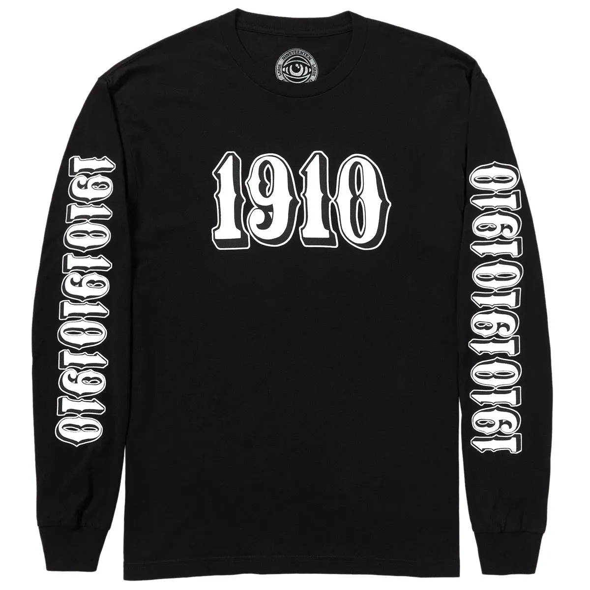1910 OG Font Long Sleeve T-Shirt - Black Ebooks Hockey Cards