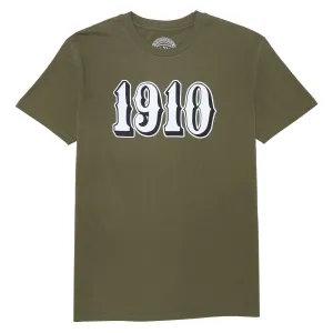 1910 OG Font Long Sleeve T-Shirt - Military Green Ethical Fashion Customizable
