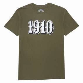 1910 OG Font Long Sleeve T-Shirt - Military Green Ethical Fashion Customizable