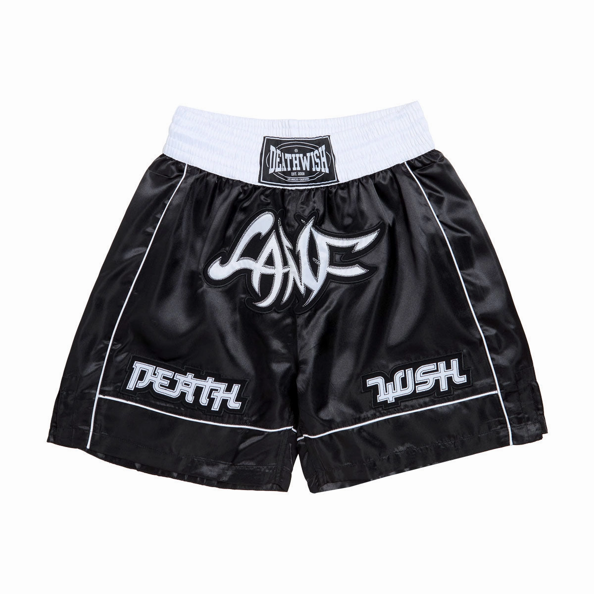 Activities Deathwish Lamf Satin Boxing Shorts - Black Fashion Collection