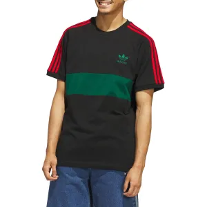 Adidas 3s Panel T-Shirt - Black/Core Green Books Toner