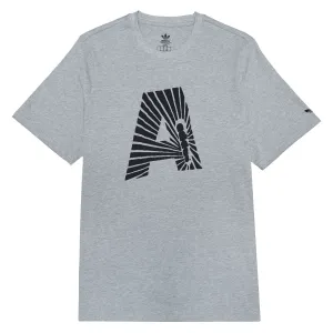 Adidas Adi A Skate T-Shirt - Medium Grey Heather/Black School Supplies Beverages