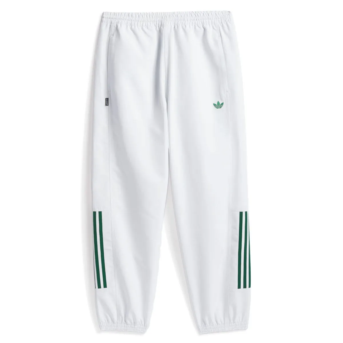 Adidas Gatsele Track Pants - Crystal White/Dark Green Upcycled Fashion Embroidered Details