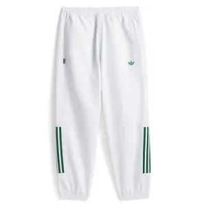 Adidas Gatsele Track Pants - Crystal White/Dark Green Upcycled Fashion Embroidered Details