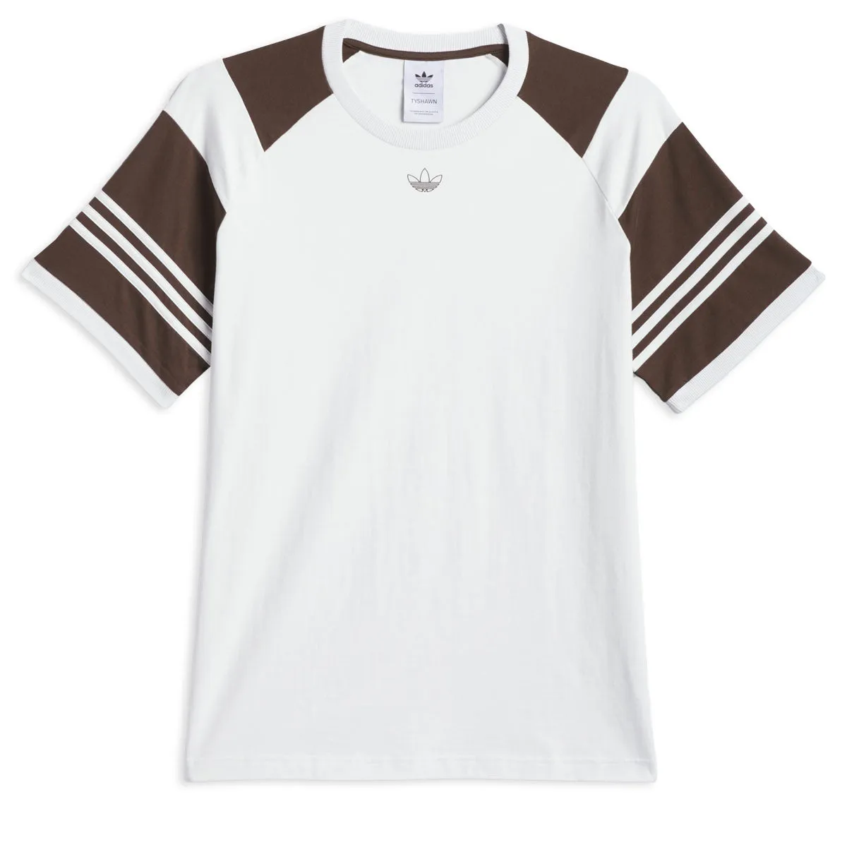 Adidas Tyshawn T-Shirt - Crystal White/Dark Brown Decals Stamps