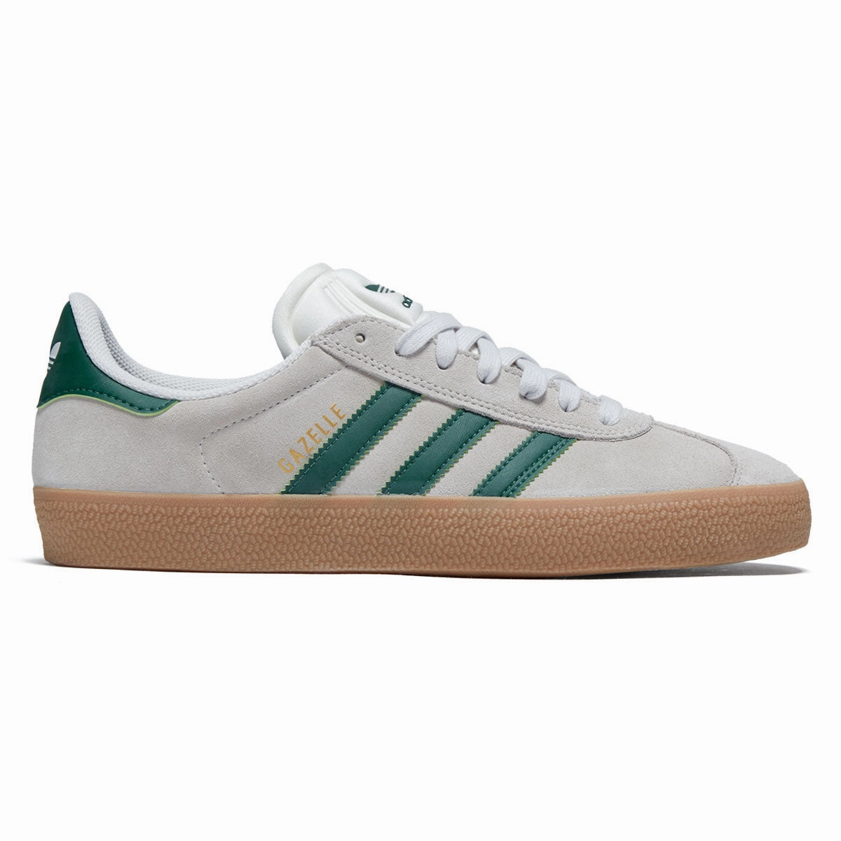 Adidas Gazelle ADV Shoes - Crystal White/Crystal White/Gum Meal Replacement Shakes Printed Apparel