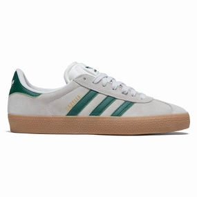 Adidas Gazelle ADV Shoes - Crystal White/Crystal White/Gum Meal Replacement Shakes Printed Apparel