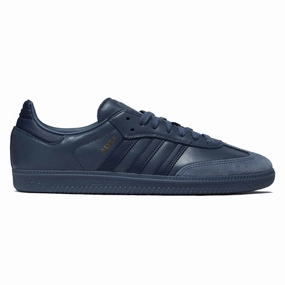 Adidas Samba ADV Shoes - Preloved Ink/Preloved Ink/Gold Metallic Lace Trim Men's Grooming