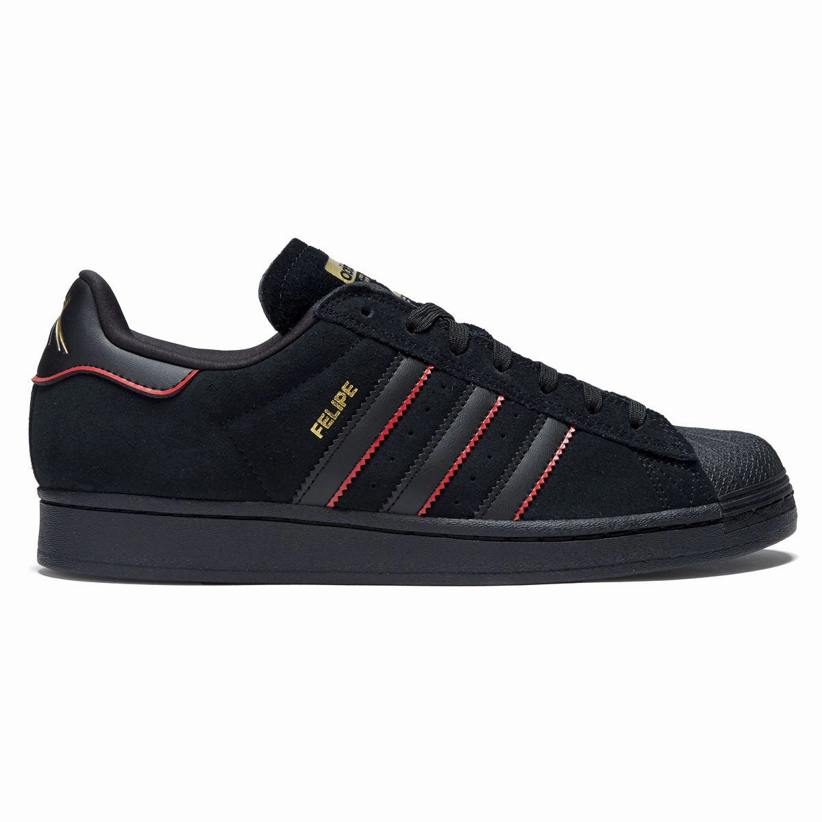 Adidas Superstar Adv x Felipe Gustavo Shoes - Black/Scarlet/Gold Cards Athletic Footwear