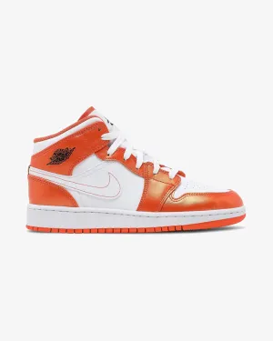 NIKE AIR JORDAN1 MID SE GS ELECTRO ORANGE Outdoor Explorer Sporty Vibe