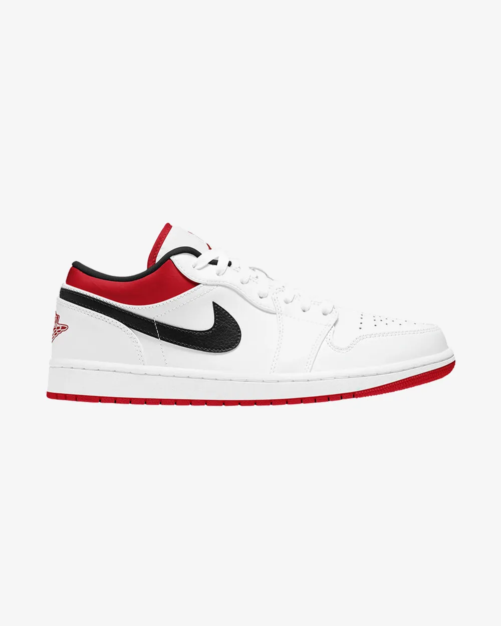 NIKE AIR JORDAN1 LOW WHITE UNIVERSITY RED BLACK GS Urban cushioning Shock-absorbent wear