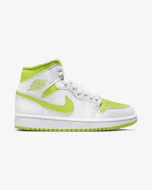 Cushioned Support NIKE AIR JORDAN1 MID WMNS WHITE LIME (NEW)
