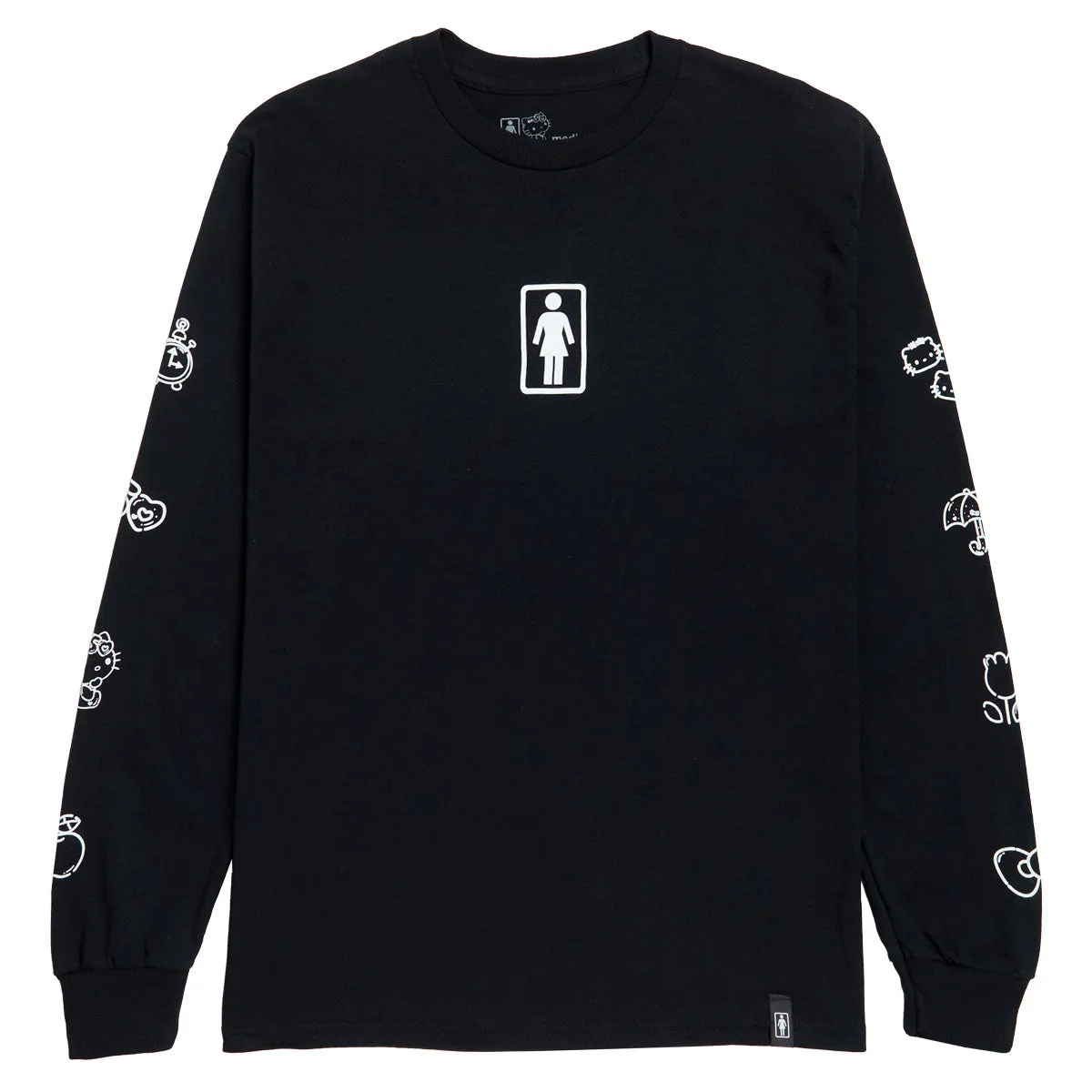 All-Gender Fashion Girl x Hello Kitty Sleeve Long Sleeve T-Shirt - Black Vinyl Records