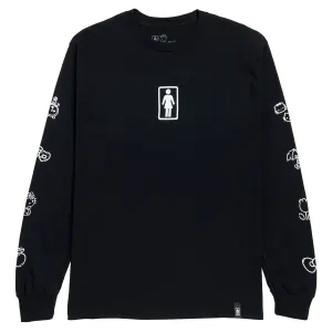 All-Gender Fashion Girl x Hello Kitty Sleeve Long Sleeve T-Shirt - Black Vinyl Records