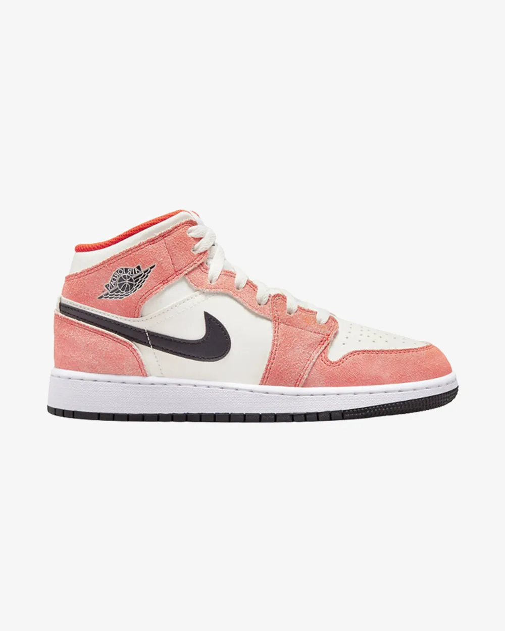 NIKE AIR JORDAN1 MID SE GS ORANGE SUEDE Unique grip Off-Road Ready