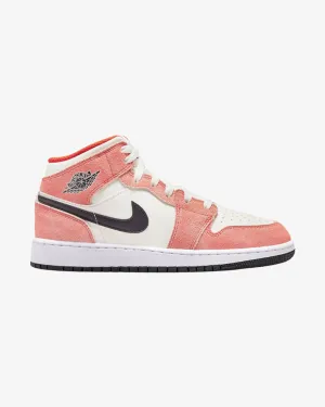 NIKE AIR JORDAN1 MID SE GS ORANGE SUEDE Unique grip Off-Road Ready