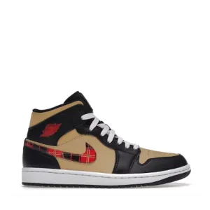 NIKE AIR JORDAN1 MID TARTAN SWOOSH (NEW) Fashion-forward materials Streamlined wear