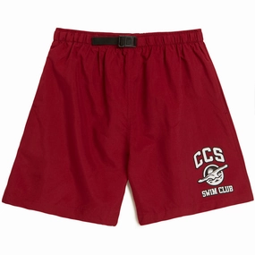 All-Gender Fashion CCS Swim Club Hybrid Shorts - Maroon Party Wear