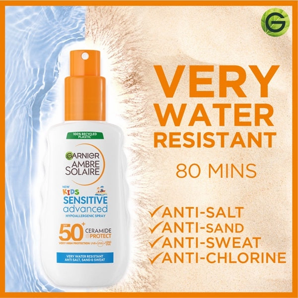 Ambre Solaire Sensitive Advanced SPF 50  Ceramide Protect Sunscreen Spray For Kids (150mL)