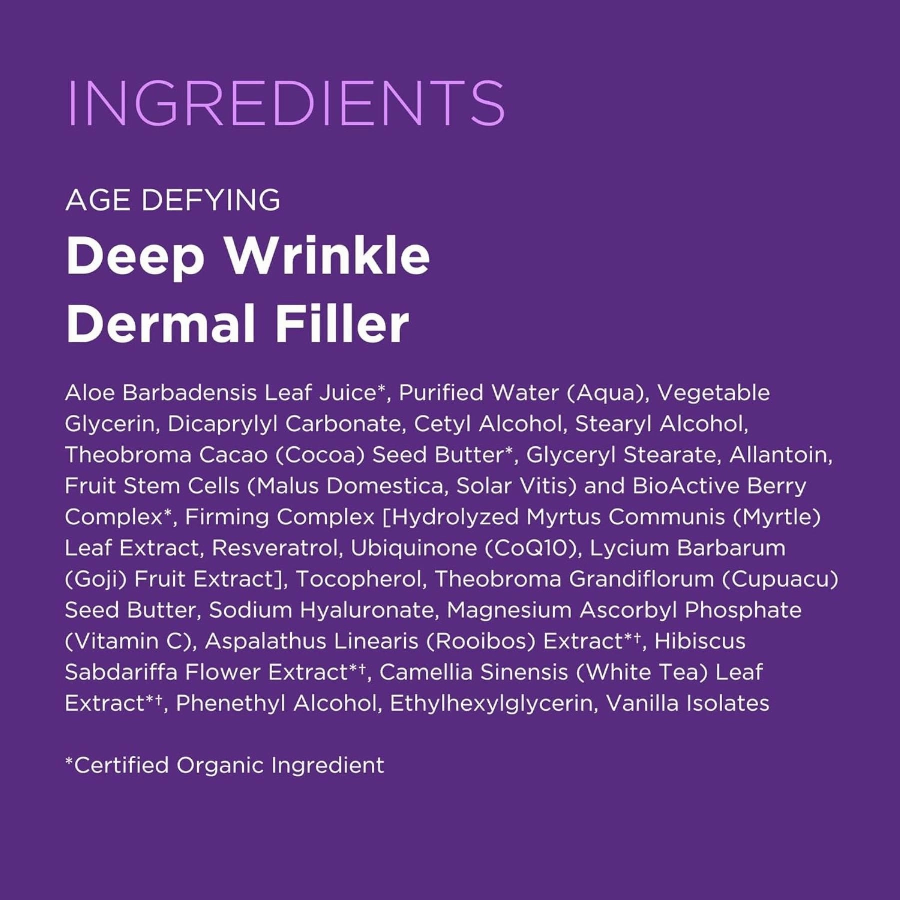 Andalou Age Defying Deep Wrinkle Dermal Filler 18mL