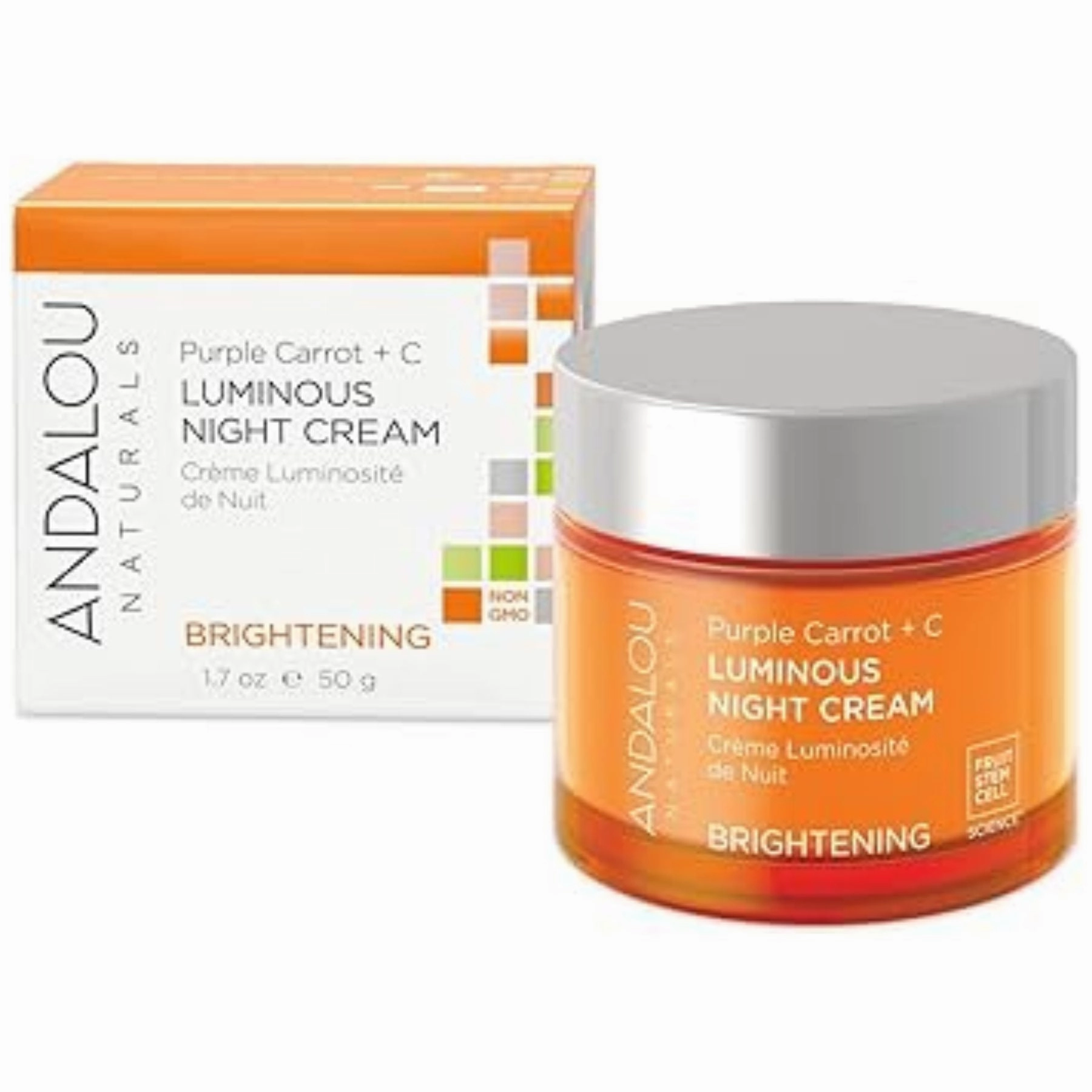 Andalou Brightening Purple Carrot   Vitamin C Luminous Night Cream 50g