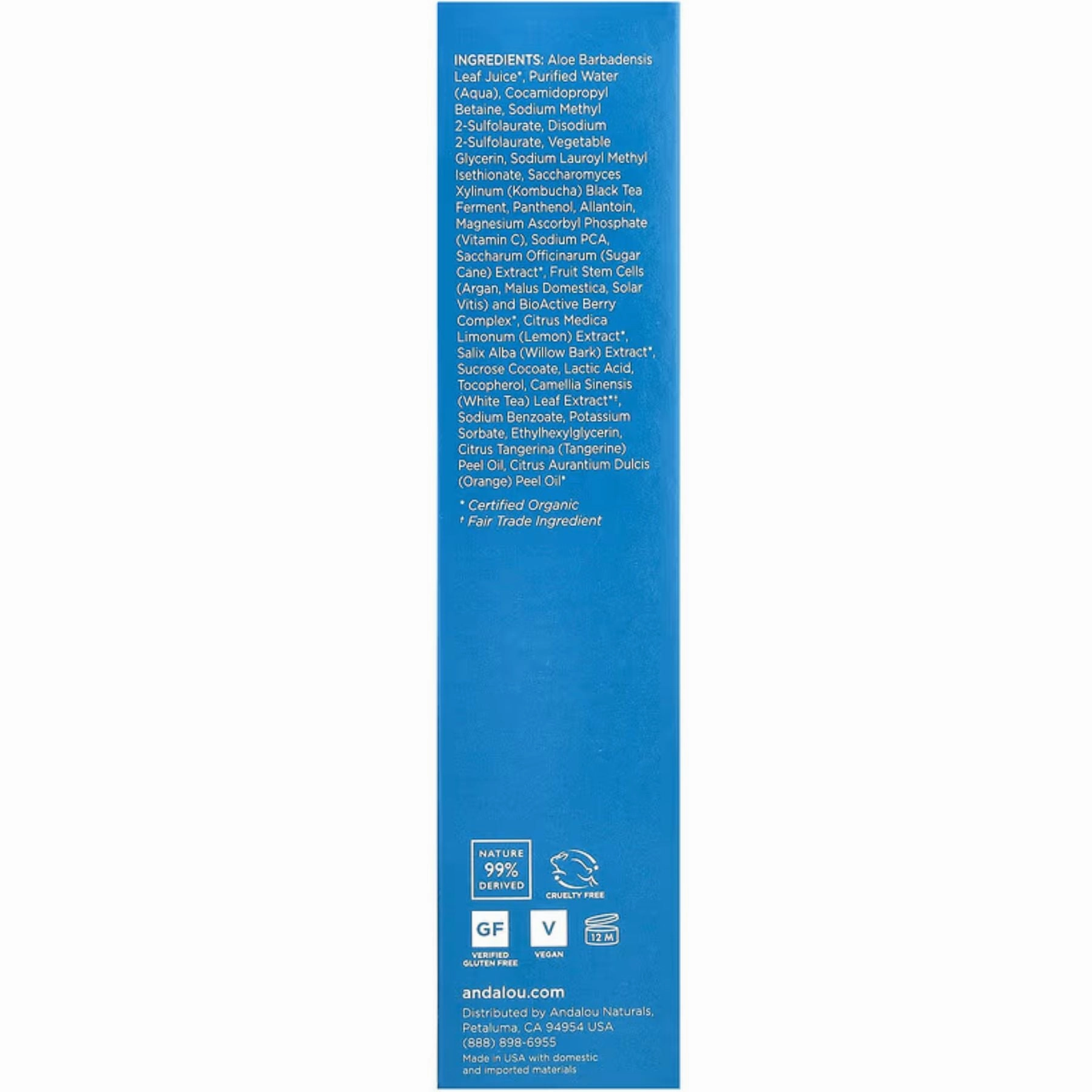 Andalou Clear Skin Citrus Kombucha Cleansing Gel 178 mL