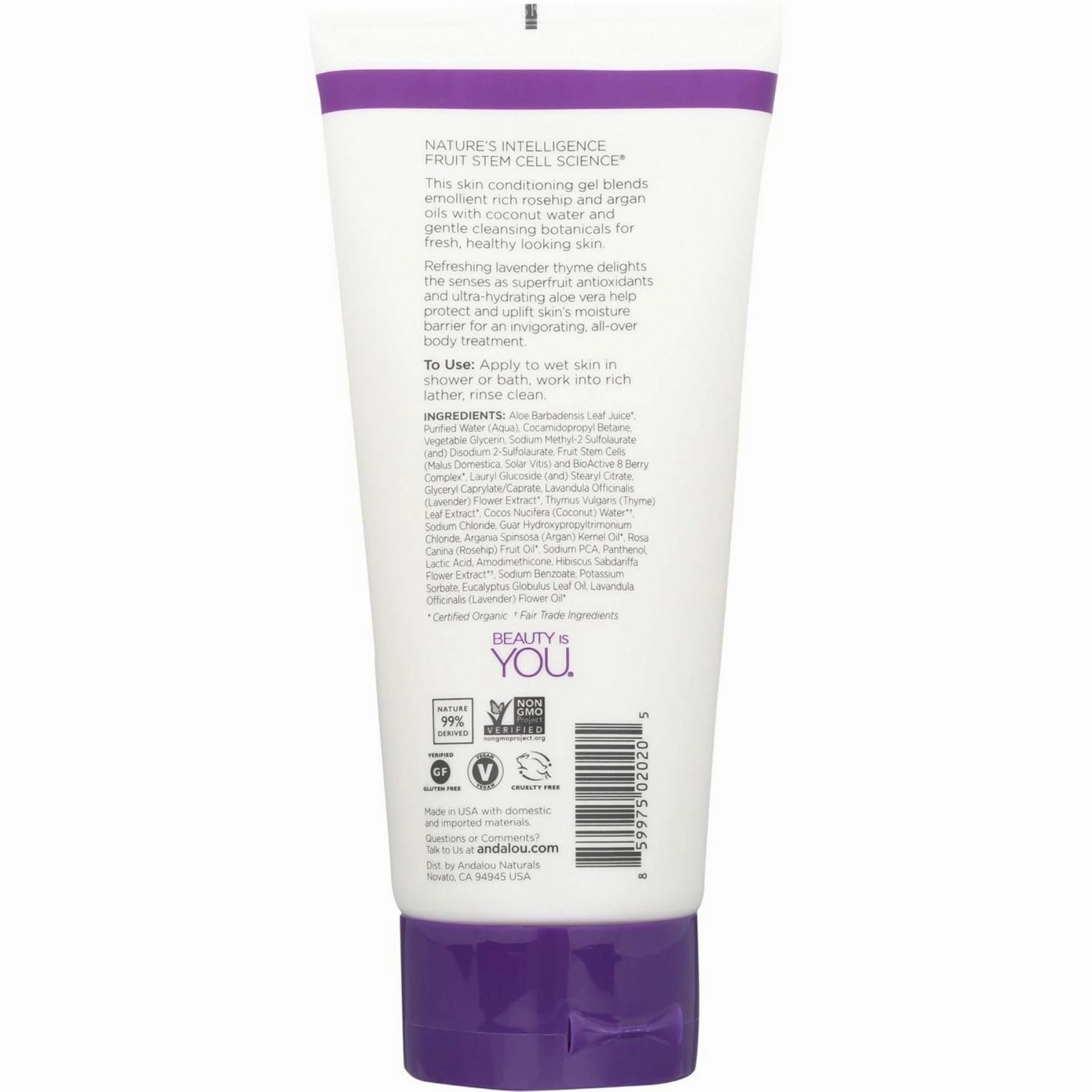 Andalou Lavender Thyme Refreshing Shower Gel Body Wash 251mL