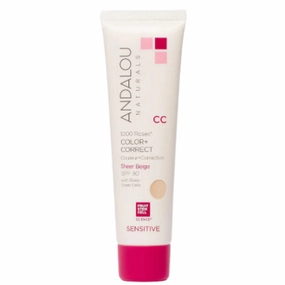 ANDALOU SENSITIVE 1000 ROSES CC COLOR   CORRECT SHEER BEIGE SPF 30 58ml
