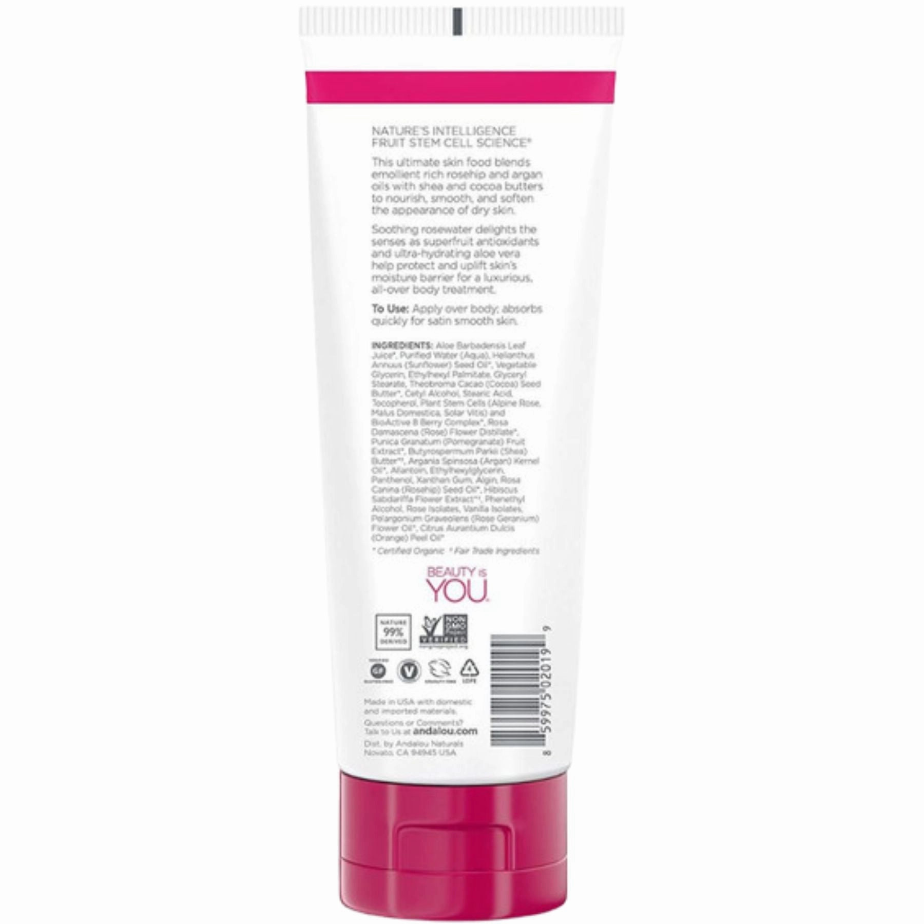 Andalou Sensitive 1000 Roses Soothing Body Lotion 236mL