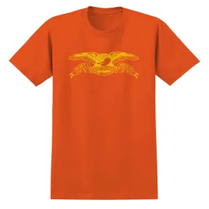 Anti-Hero Basic Eagle T-Shirt - Orange/Yellow Print Bikes Vinyl Records
