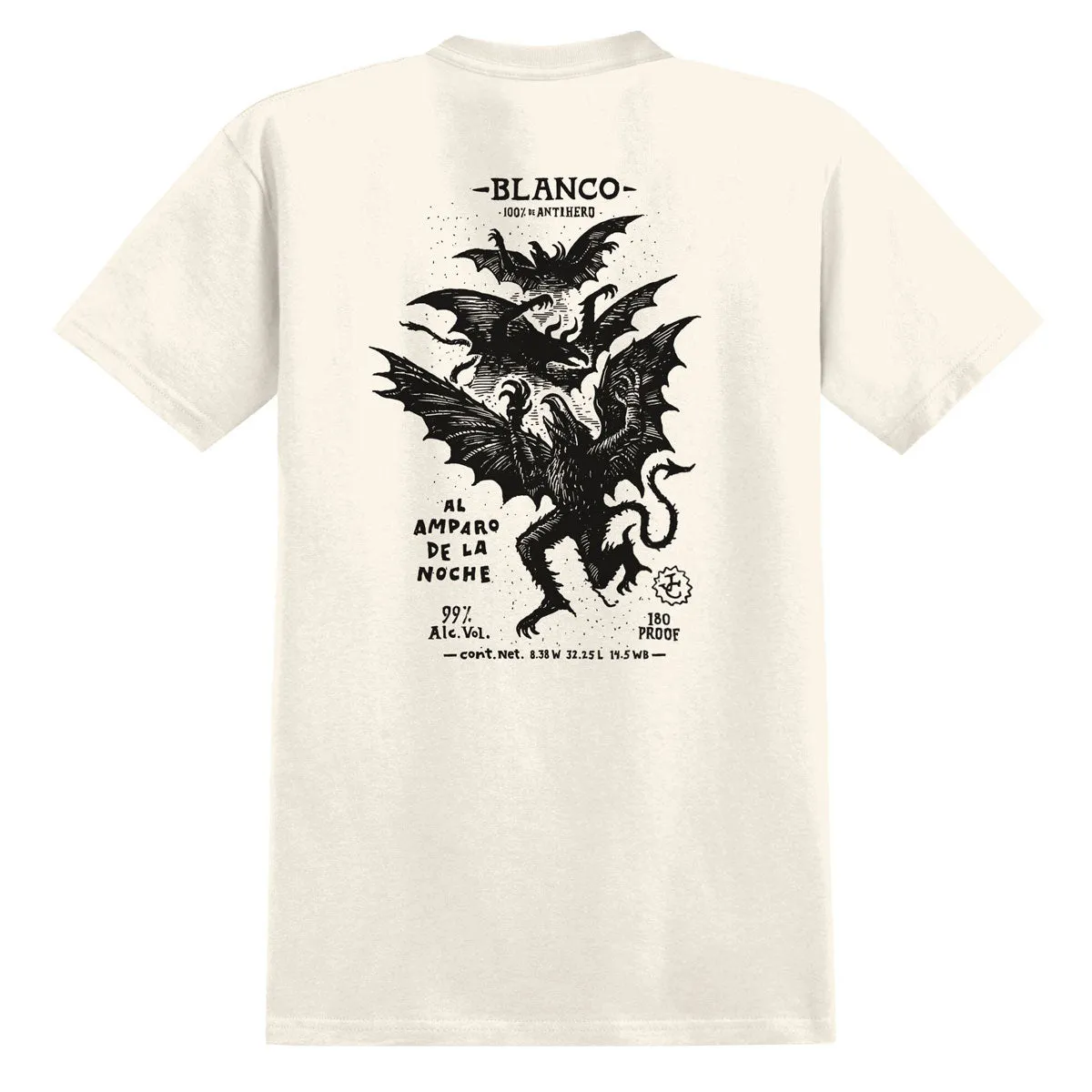 Anti-Hero Carnales Blanco T-Shirt - Cream/Black Prints Art Supplies Hospitality Supplies
