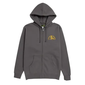 Anti-Hero Rock Dove Emb Zip Up Hoodie - Charcoal/Gold Embroidery Personalized Art
