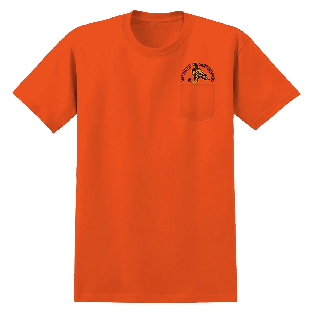 Anti-Hero Rock Dove Fill Pocket T-Shirt - Safety Orange/Yellow/Black Safety Gear Hair Care
