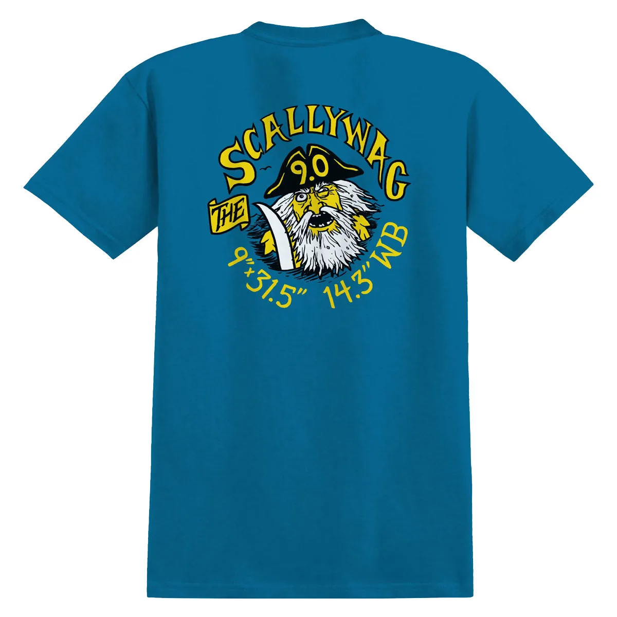 Anti-Hero Scallywag T-Shirt - Sea Blue Coats Health Monitors