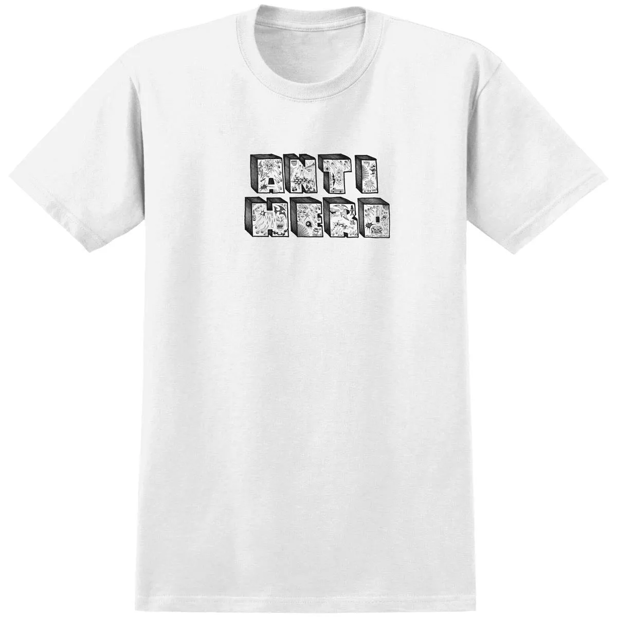 Anti-Hero Stacked T-Shirt - White/Black Coins Year-Round Basics