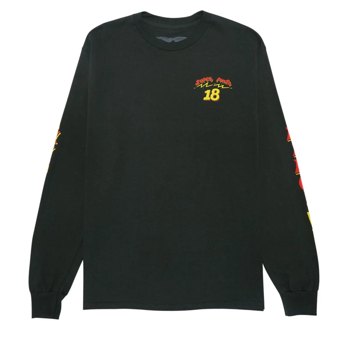 Anti-Hero Superpower18 Long Sleeve T-Shirt - Forest/Yellow/Red Prints Groceries Trash Bags