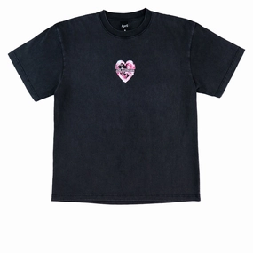 April Heart T-Shirt - Vintage Black Outfit Ideas Towels
