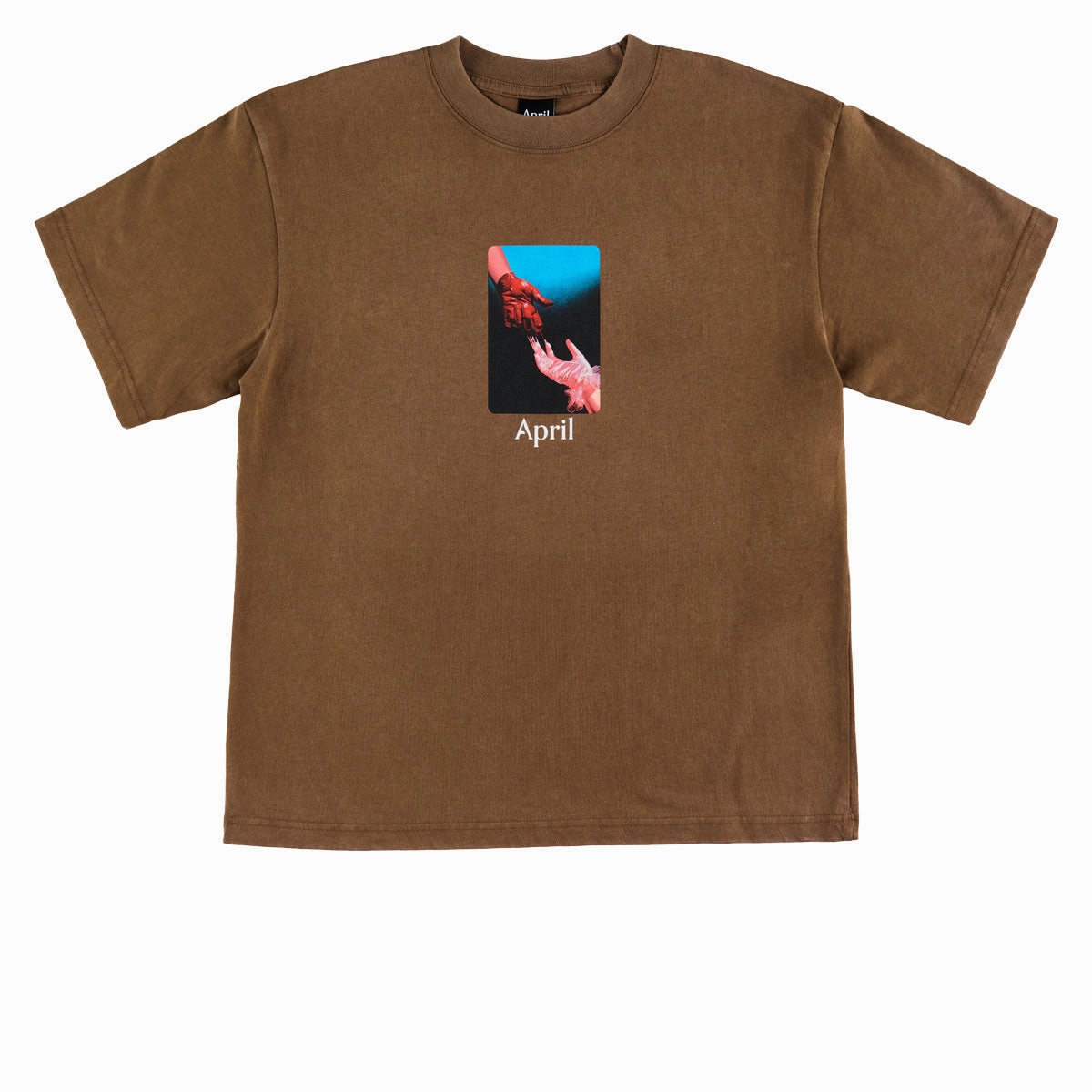 April Material T-Shirt - Washed Brown Designer Brands Pool Supplies
