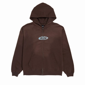April Stars Zip Up Hoodie - Brown Pool Cleaners Comedy Shows