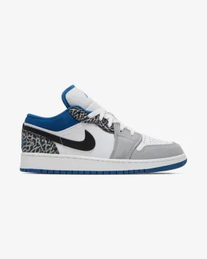 Flexible Arch NIKE AIR JORDAN1 LOW GS SE WHITE GREY TRUE BLUE