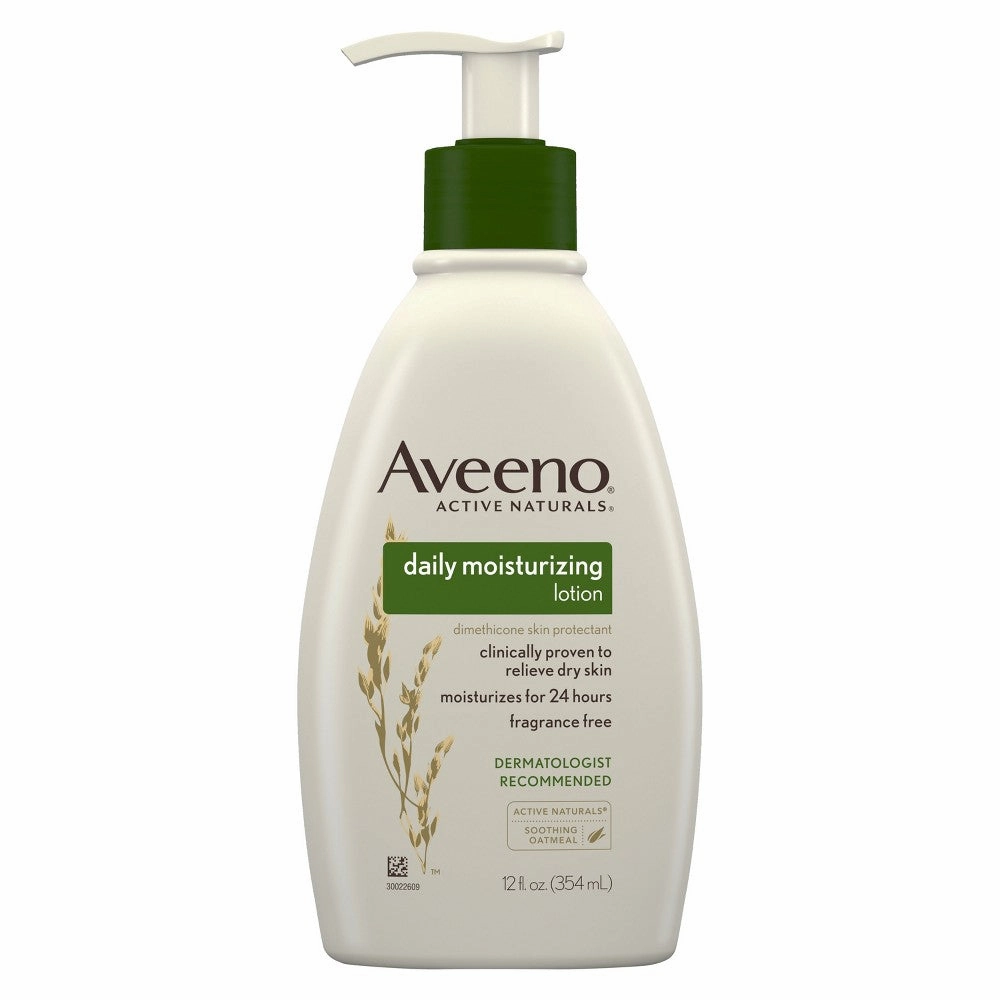 Aveeno Moisturizer 12 oz. Pump Bottle Lotion Unscented, 1 Count