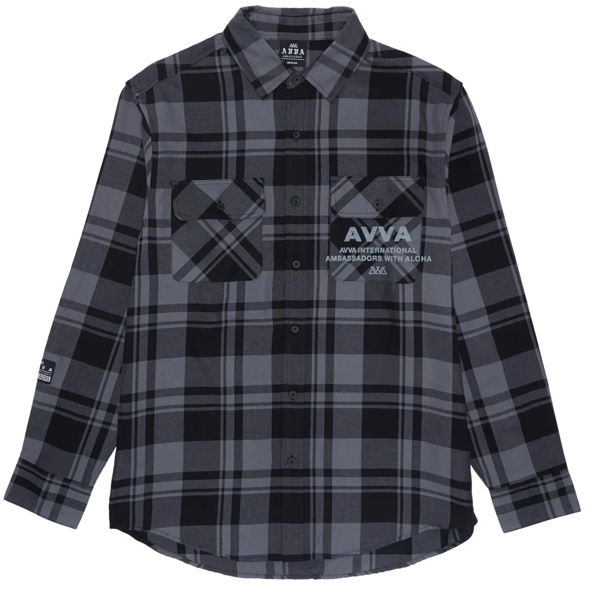 AVVA Blinding Sun Flannel Shirt - Grey/Black Open Plaid Wigs Bottoms