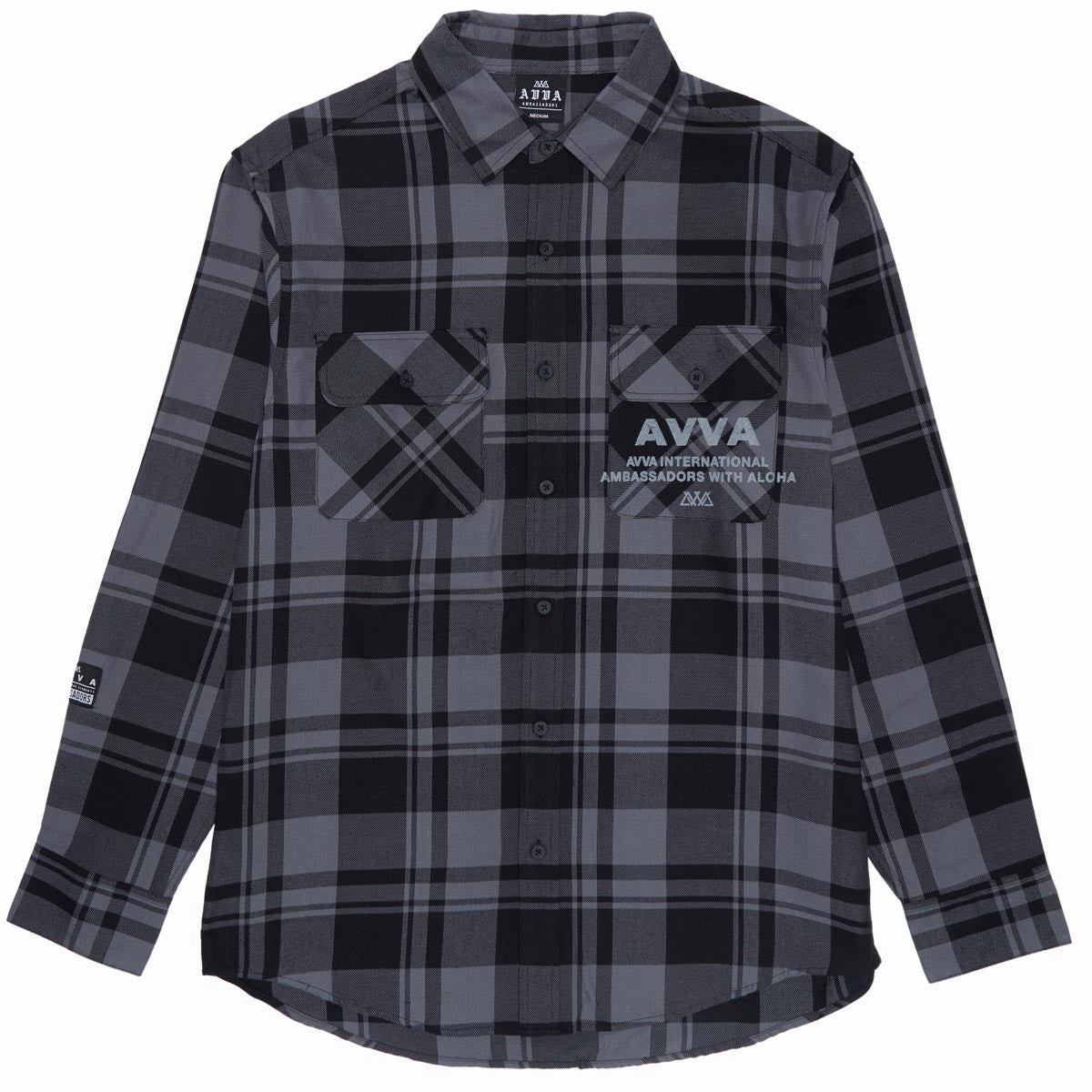AVVA Blinding Sun Flannel Shirt - Grey/Black Open Plaid Wigs Bottoms