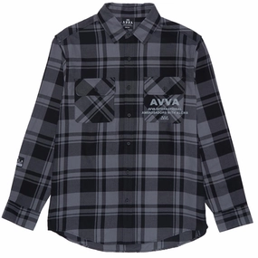 AVVA Blinding Sun Flannel Shirt - Grey/Black Open Plaid Wigs Bottoms