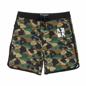 AVVA Ku Camo 19 Boardshorts - Olive Beverages Newspapers