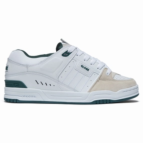 Basketball Cards Globe Fusion Shoes - White/Green Travel