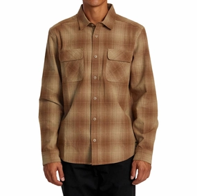 Beachwear RVCA Dayshift Flannel Long Sleeve Shirt - Wood Stamps