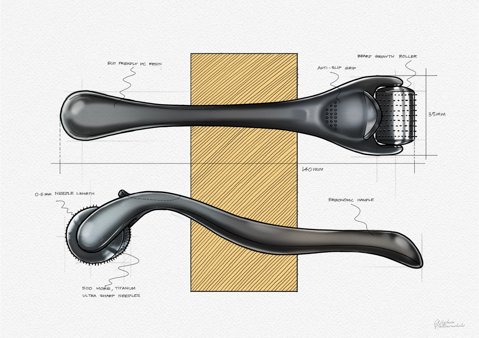 Beard growth roller