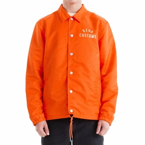 Bedding Deus Ex Machina Engineer Nylon Coach Jacket - Tangerine Tango Lace Trim